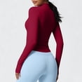 thumbnail image 3 of YUNAFFT Seamless High Neck Yoga Top for Women Long Sleeve Zipper Compression Fitness Shirt, 3 of 6