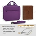 thumbnail image 5 of FINPAC Extra Large Bible Cover, Carrying Book Case Church Bag Bible Protective with Detachable Shoulder Strap & Zippered Pocket, Gift for Men Women, Purple, 5 of 8