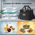 thumbnail image 4 of Norcho Large Insulated Lunch Bag Cooler Tote for Adults, Soft Lunch Box for Men and Women, 12-Can (9L), Black, Back to School, 4 of 5