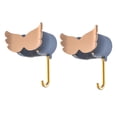 thumbnail image 2 of 2 Set Hanging Hook Wall-mounted Punch Free Space-saving Multifunction Self-adhesive Household Broom Holder Daily Use, 2 of 8