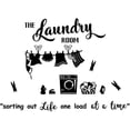thumbnail image 2 of 1pc Laundry Theme Wall Decals Two Birds Standing on Rack Wall Stickers Saying Wall Decor Vinyl Wall, 2 of 8