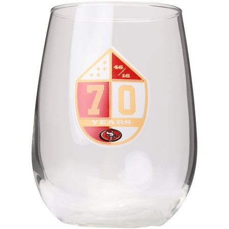 San Francisco 49ers Glass - San Francisco 49ers 70th Anniversary Curved Beverage Glass - No Size