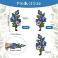thumbnail image 2 of 4Pcs 2 Styles Blue Floral Iron on Patches Vintage Rose Sew on Embroidered Patch Assorted Flower Embroidery Repair Badge Appliques Bulk for Sewing Making Crafts Wedding Clothing Decor Supply, 2 of 5