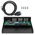thumbnail image 1 of 3-Port USB3.0 + 1 Port USB3.1 TypE C Interface Alloy Expansion Card Panel Black, 1 of 4
