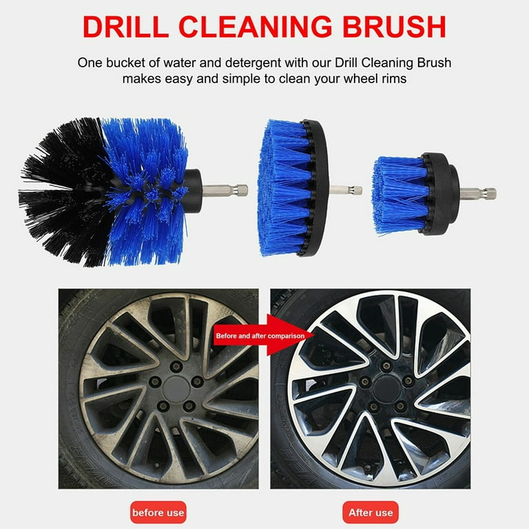 3Pcs Car Detail Brush Wash Auto Detailing Cleaning Kit Wheel 3