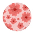 thumbnail image 3 of YFYANG Round Fitted Table Cloth, Waterproof Pink Floral Pattern Polyester Table Cover, Indoor Outdoor Decorative Tablecloths with Elastic Edge, 3 of 7