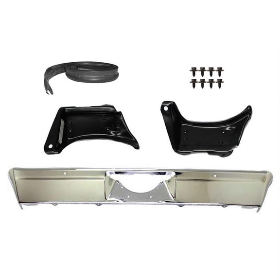 Speedway Motors Bumper Kit Includes Chrome Steel Bumper, OE-Style Brackets, Hardware, and Seals compatible with 1969-1972 Nova Cars and 1968 Chevy II Classic Restoration