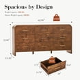 thumbnail image 4 of Vintagearth 9 Drawers Dresser for Bedroom, Curved FSC-certified Wood 1.18" Thick Board Dressers & Chests of Drawers for  Living Room, Hallway, Entryway, Dark Burl, 4 of 7