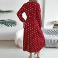 thumbnail image 6 of HAPIMO Women's Long Sleeve Pleated Spring Tea Length A Line Dress Fashion Workout Holiday Polka Dot Graphic Elegant Casual Ruffle V Neck Fall Dress Red S, 6 of 6
