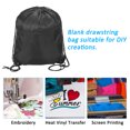 thumbnail image 6 of REGALWOVEN Polyester Drawstring Bag Gym Cinch Sack with Zipper Pocket for Men Women Black, 6 of 7