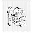 thumbnail image 3 of Ambesonne Inspirational Shower Curtain, Tribal Ornaments Word, 69"Wx84"L, Black White, 3 of 3
