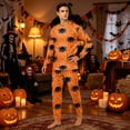 thumbnail image 2 of Grblisyd Halloween Pajamas for Family Long Sleeve Loungewear Set for Men Women Kids Cute Funny Spider Print Crew Neck Sleepwear, 2 of 4