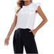 thumbnail image 2 of Fiudx Camisas de Mujer Top Suelto de Cuello Redondo Liso de Manga Corta a La Moda para Mujer, 2 of 6