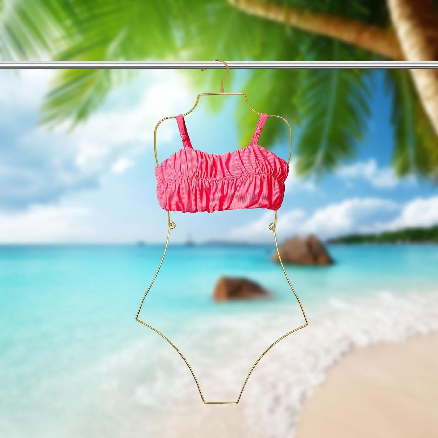 ABPETE Swimsuit Hanger Lingerie Hanger Bathing Suit Hanger Display Hanger,Bikini Hanger Body Shape Display Rack Adults Accessories, Gold