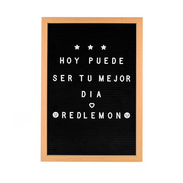 Pizarrón de Madera Vintage de Letras Intercambiables Redlemon 340 Piezas Negro