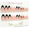 thumbnail image 2 of Formal Daisy Matte French Manicure Almond Press-On Nails - 24 Pieces - Artificial Nail Kit, 2 of 4