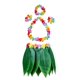thumbnail image 4 of Fortuning'S Jds Conjunto de disfraz de guirnalda de faldas de hierba con flores hawaianas para niños y niñas (5 unidades), 4 of 5