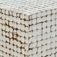 thumbnail image 6 of East at Main Juliette White Distressed Handmade Coconut Shell Cube Accent Table, 6 of 6