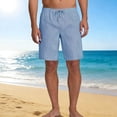 thumbnail image 2 of UVEASISHA Striped Shorts for Men Summer Bermuda Shorts Stretchy Waist Casual Vacation Shorts Drawstring Straight Leg Loose Fit Short Pants with Pockets Blue XXL, 2 of 8