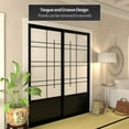 thumbnail image 6 of Red Lantern 7 ft. Tall Eudes Shoji Sliding Door Kit (Double - Sided) - Black, 6 of 7
