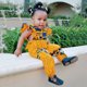 thumbnail image 4 of Gibobby pantalones de yoga Mono de manga infantil Fly Girls Toddler Ankara Romper 6M-4Y estilo sin espalda tradicional africano niñas y mono(Amarillo， 6-18 Meses), 4 of 5