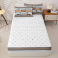 thumbnail image 4 of Erosebridal Coastal Lake Art Zipper Full Size Comforter Sets with Fitted Sheet and 2 Pillowcases,Painted Wooden Zipper Bedding Set For Boys,Reversible,4pcs, 4 of 7