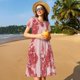 thumbnail image 4 of Disketp Red Meat para Vestido de Manga Corta para Mujeres, Vestidos de Verano para Mujeres, Casual y Holgado para la Playa, 4 of 6