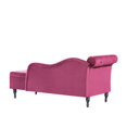 thumbnail image 5 of Aijia 60" Velvet Multifunctional Storage Chaise Lounge Buttons Tufted Nailhead Trimmed Solid Wood Legs with 1 Pillow (Red), 5 of 6