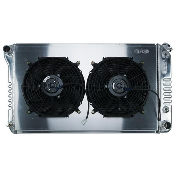 Cold Case Radiators CCRGMA42AK 12 in. Fan Passenger Side Outlet Automatic Radiator Dual Kit for 1968-1972 A-Body