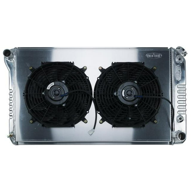 Cold Case Radiators CCRGMA42AK 12 in. Fan Passenger Side Outlet Automatic Radiator Dual Kit for 1968-1972 A-Body