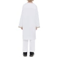 thumbnail image 6 of Kwasome Outfits For Boys Girls Round Long Sleeves Robe Suit Ational Middle Teenage Embroidered Robe Suit Arab Children'S Wear Out Wear White Daily Wear 13-14 Years, 6 of 6