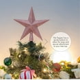 thumbnail image 3 of Ornativity Glitter Star Tree Topper - Christmas Rose Gold Decorative Holiday Bethlehem Star Ornament, 3 of 8
