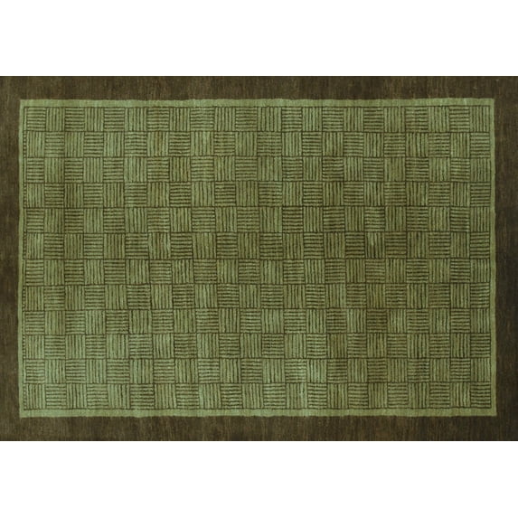Ahgly Company Indoor Rectangle Abstract Light Blue Modern Area Rugs, 2' x 4'