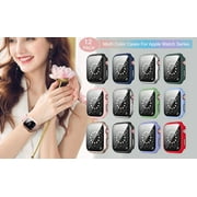 Apple Watch Case Series SE/ Series 6/5/4 for 40mm with Built-in Tempered Glass Screen Protector (All Watch Series), Guard Bumper Full coverage Cover for Apple Watch Case, Color Black