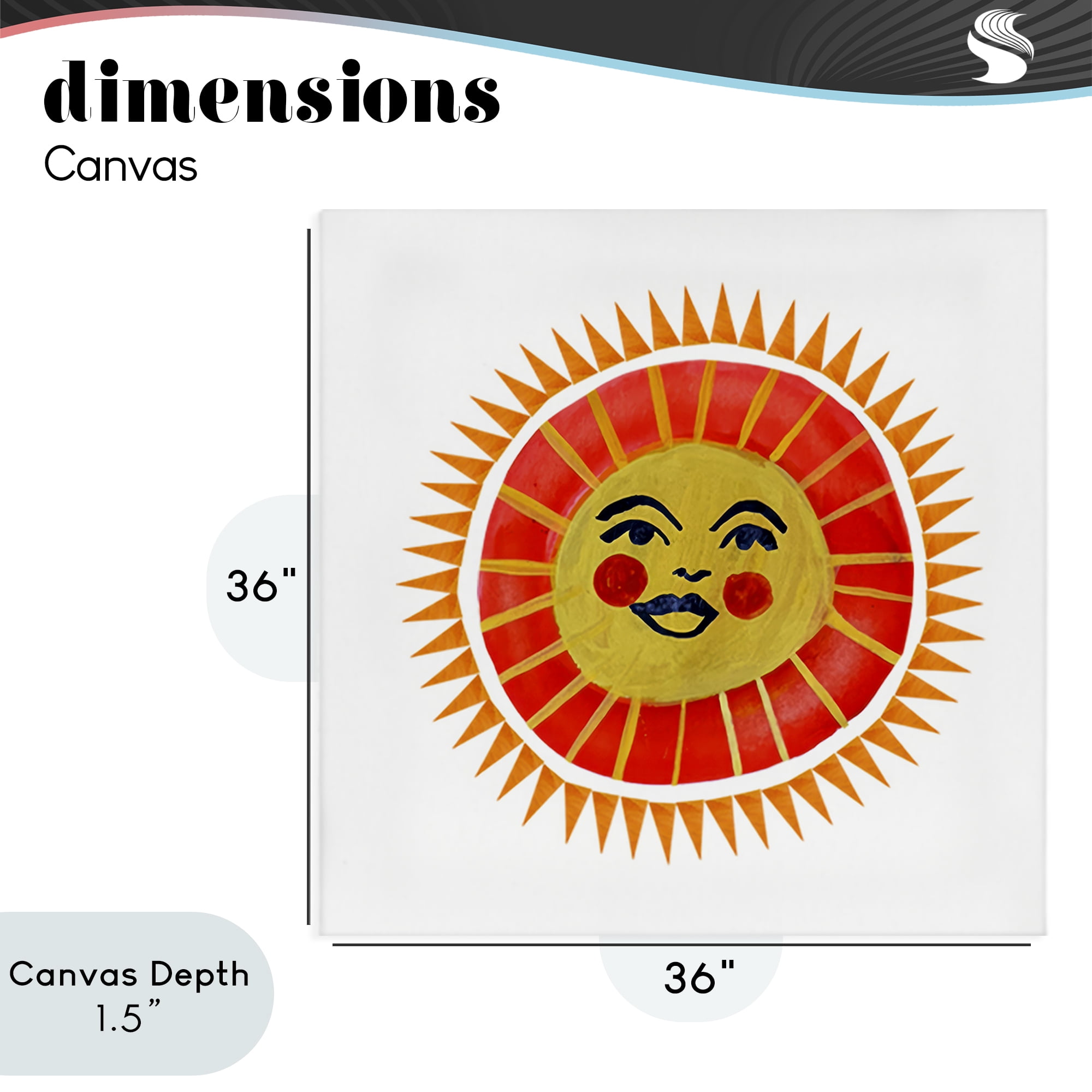 Stupell Industries Cheerful Boho Sun Canvas Wall Art, design by Katherine Herrell Studio