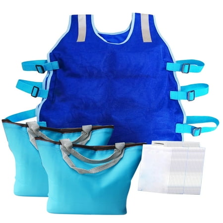 

BESTHUA Ice Bag Vest | Summer Cooling Vest | Cooling Safety Vest With Ice Packs Cooling Gear For Hot Weather Reflective Strip Design Comes With 12 / 24 Ice Bags