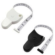 2 Pack Automatic Telescopic Body Tape Measure, Portable 60 inch Body Measuring Tape, Self-Tighten Body Measuring Ruler Fitness Caliper for ​Body Measurement Black & White