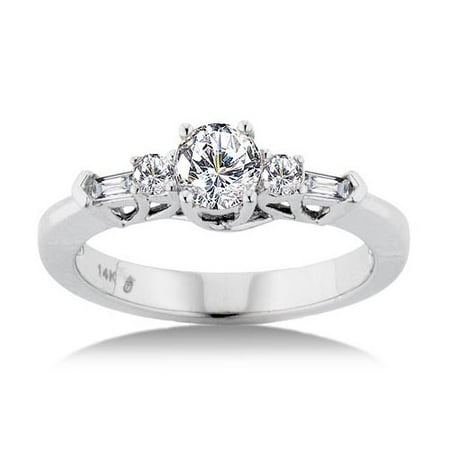 3/4 Carat Diamond 14kt White Gold Engagement Ring