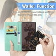 thumbnail image 5 of SaniMore for Google Pixel 7A 6.1" 2023 Wallet Case with Embossed Mandala PU Leather Flip Protection Wrist Strap Credit Card Holder Pocket Kickstand Shockproof Case, Green, 5 of 9