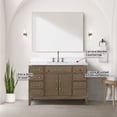 thumbnail image 6 of Laurel 48 in W Grey Oak Single Bath Vanity, Carrara Marble Top, Faucet Set, & 46 in Mirror, 6 of 9