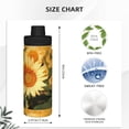 thumbnail image 3 of Haiem Golden Sunflower In Field Printed Sports Insulated Kettle 18oz stainless steel kettle Leak-proof Water Bottle,Double-wall Insulated Bottle for Travel,Sports,Fitness, 3 of 7