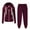 Wine, variant on CFLVAEK Two Piece Sweatsuits for Women Zip Up Long Sleeve Hoodies High Drawstring Waisted Jogger Pants Outfits Sets Solid Color Fall Tracksuits wtih Pockets Orange XL