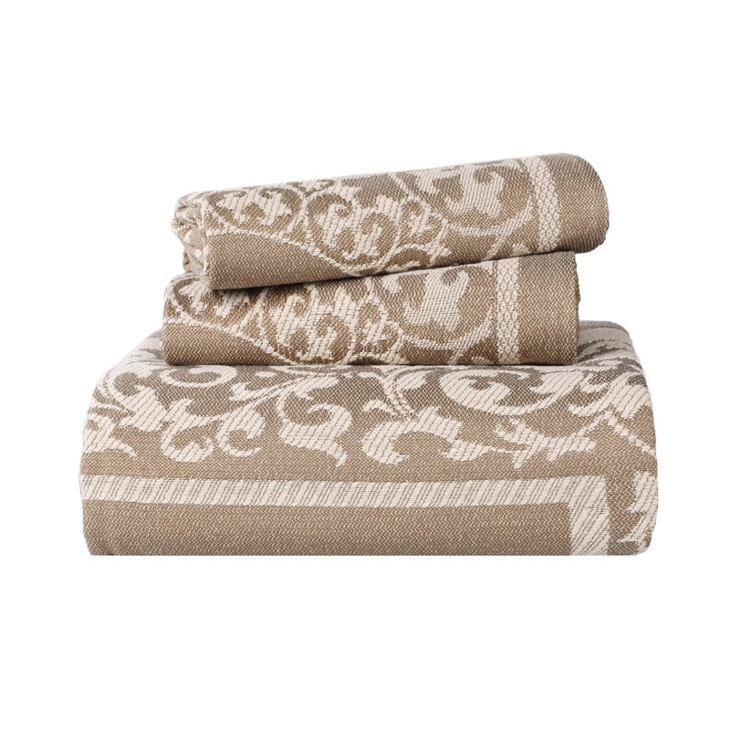 Superior Bohemian Mandala Lightweight Cotton Blend Woven Jacquard Bedspread Set, Full, Taupe