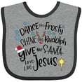 thumbnail image 3 of Inktastic Dance Like Frosty, Shine Like Rudolph, Give Like Santa Boys or Girls Baby Bib, 3 of 4