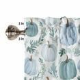 thumbnail image 5 of Valances for Windows Teal Blue Pumpkin Rod Pocket Cafe Window Treatments Valance Curtains for Kitchen Bathroom Laundry Basement Windows 42"x18", 5 of 6