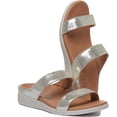 thumbnail image 5 of Strive Faro Women's Leather Double Strap Glamour Sandal In Silver Size 10.5/11, 5 of 6