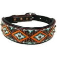 thumbnail image 2 of XSmall 9''- 13'' Rhinestone Dog Puppy Collar Crystal Cow Leather Western 6035OR, 2 of 5