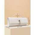 thumbnail image 5 of REMANLAND Women's PVC Snake Print Tote Clutch with Detachable Chain Strap, White, 5 of 7