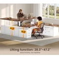 thumbnail image 3 of 69" x 55" Farmhouse L Shaped Electric Standing Desk with 6 Drawers and Storage Shelves, Height Adjustable Computer Desk for Home Office, 3 of 8