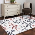 thumbnail image 3 of Area Rug for Living Room, Grey Red Botanical Non-Slip Indoor Large Carpet for Bedroom/Dining Room, Watercolor Spring Floral Summer Leaf Washable Low-Profile Rectangle Floor Runner Rugs - 4 x 6 Ft, 3 of 8
